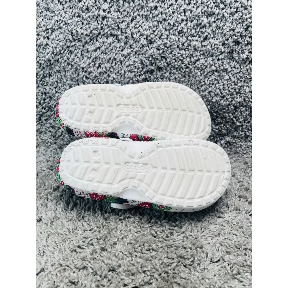 Crocs Classic Lined Holiday Christmas Charm Clogs Womens Size 7 Men Size 5